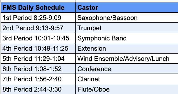 Daily Schedule